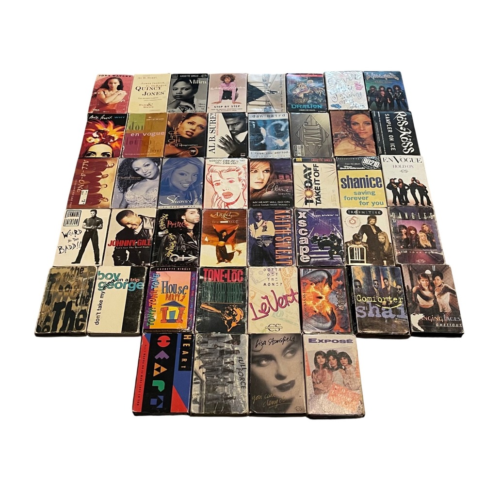 Lot of 44 Vintage Cassette Singles Cassingles 80s 90s R&B Pop Madonna Prince CS